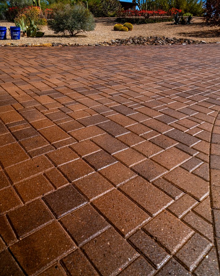 Paver driveway after sealing