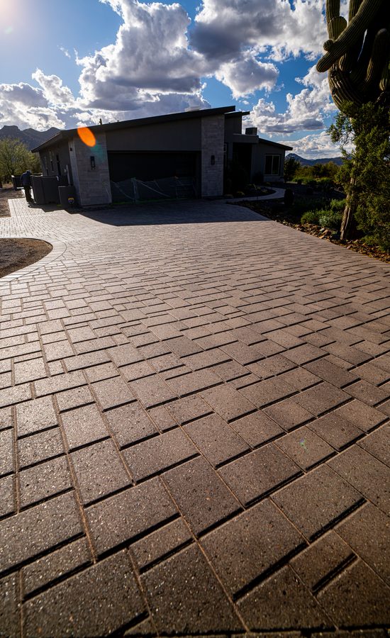 Sealed paver driveway