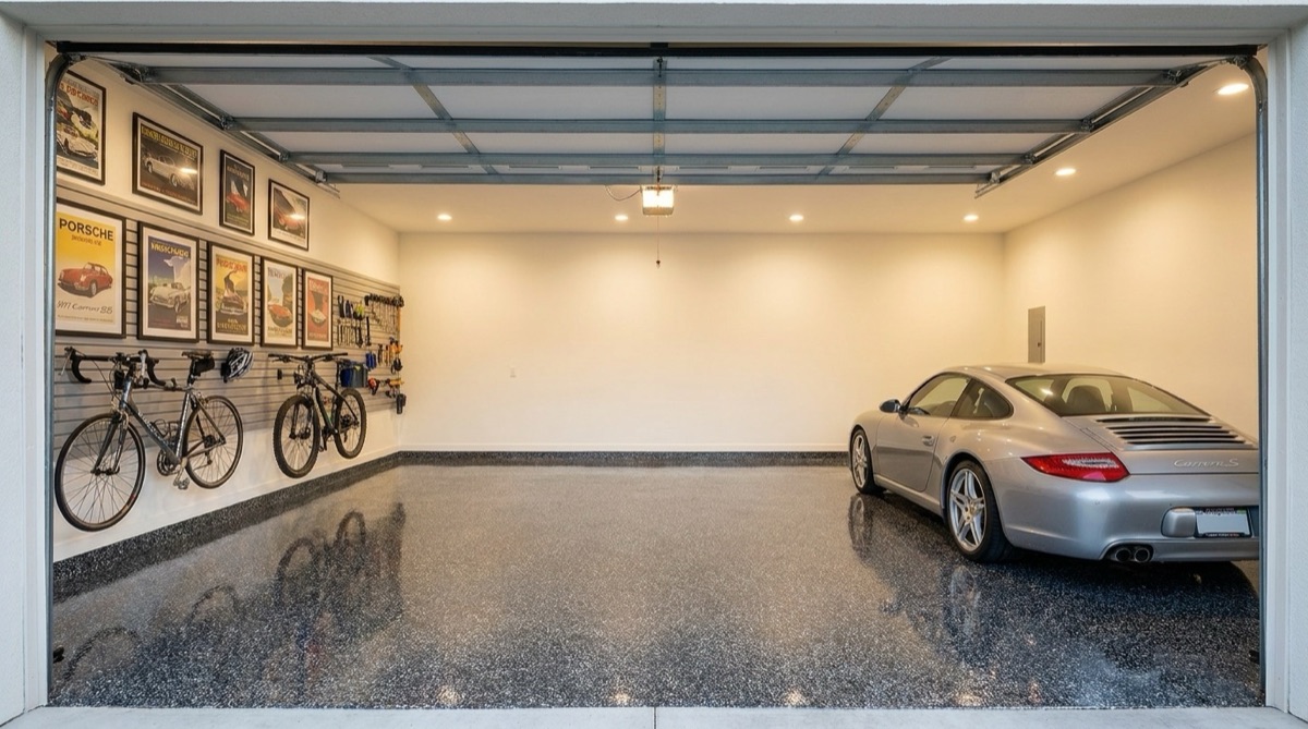 Nightfall dark flake epoxy coating