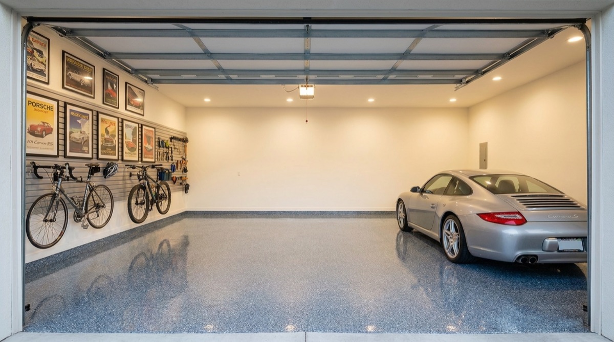 Smokey Blue flake epoxy coating